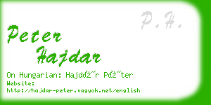 peter hajdar business card